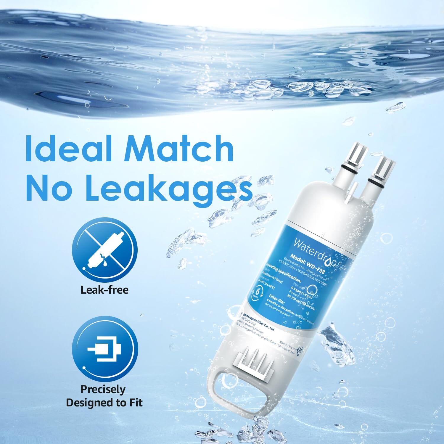 Waterdrop Replacement for W10295370A, Everydrop® Filter 1 Refrigerator Water Filter