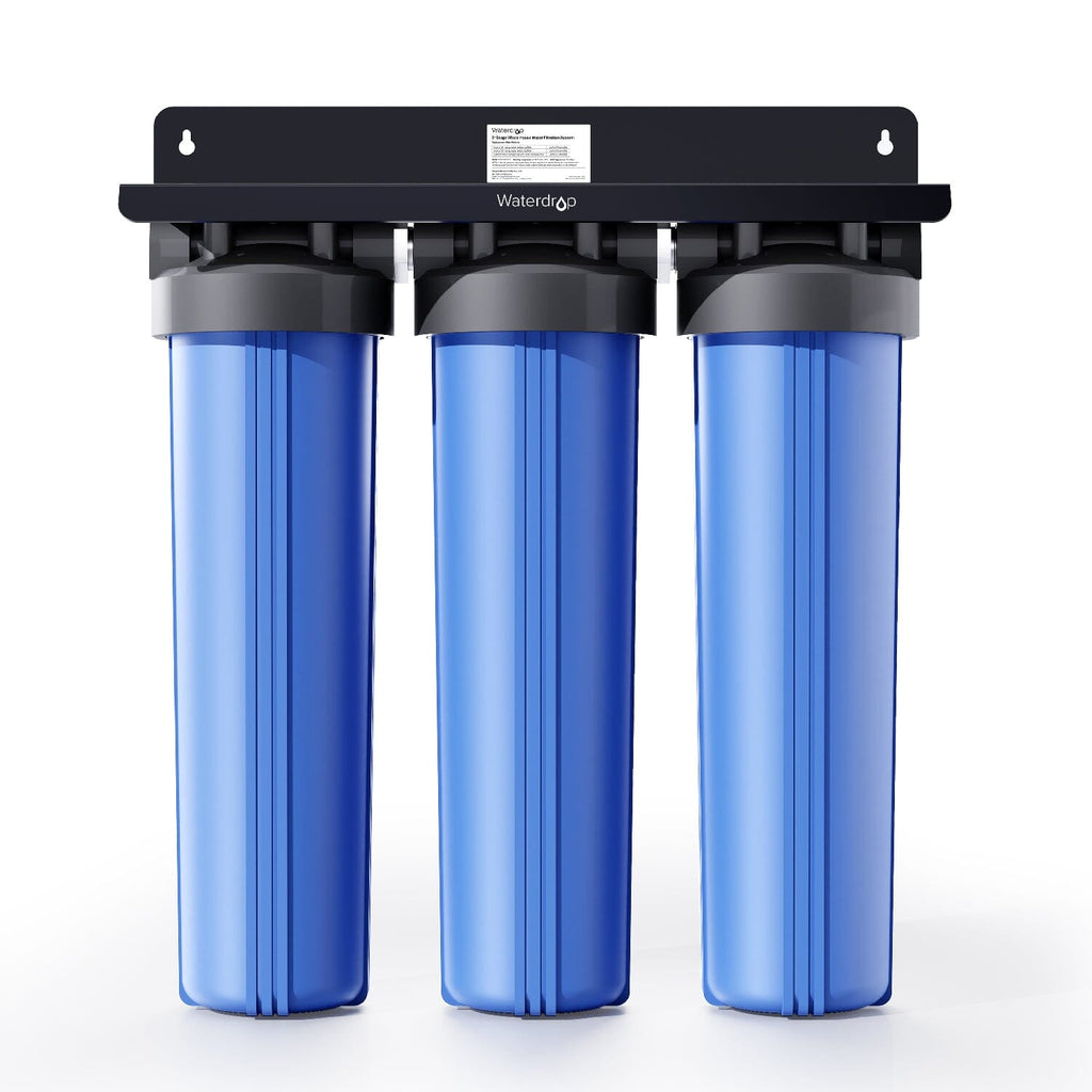 Waterdrop 3-Stage Whole House Water Filter System with Replacement Filters| Reduce Iron & Manganese