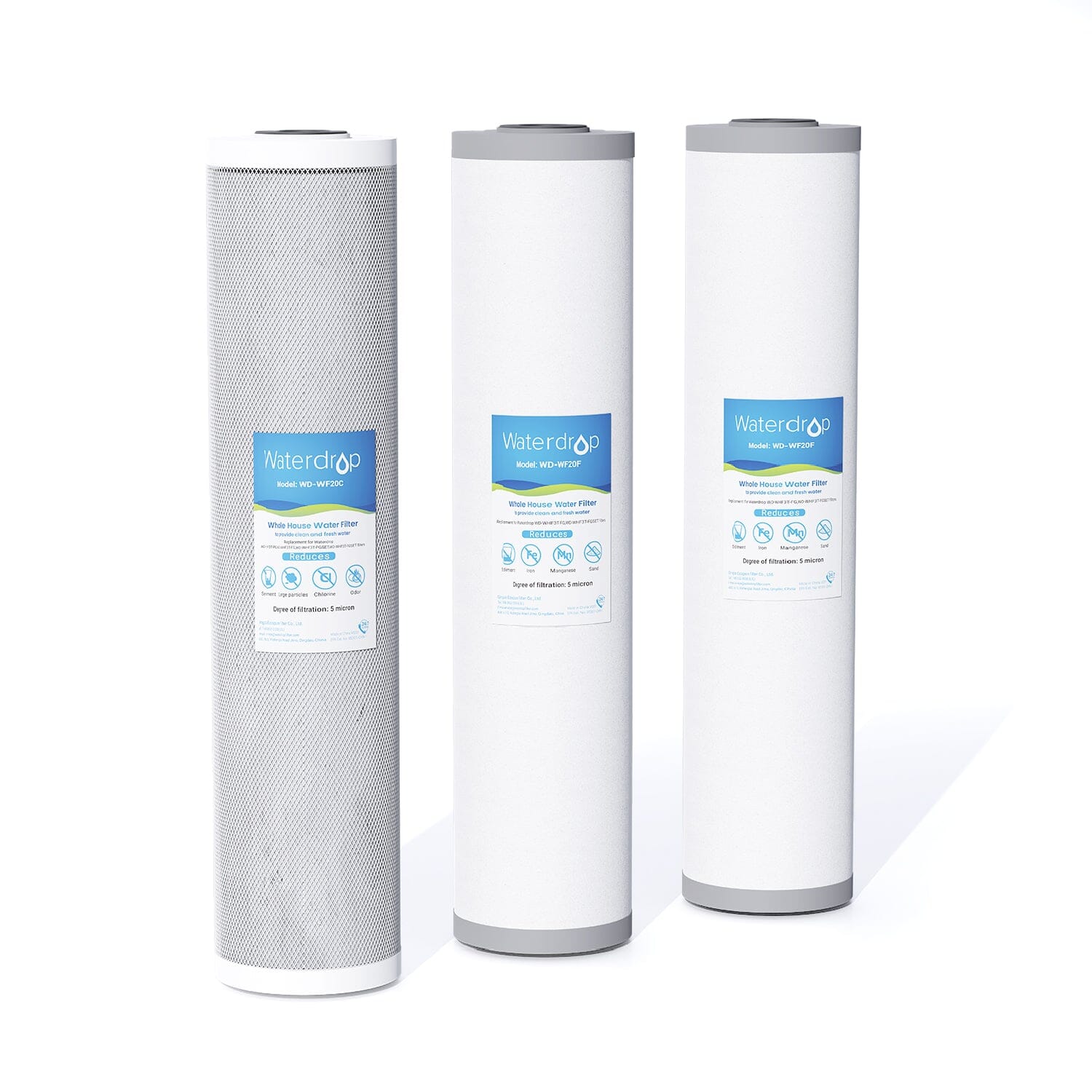 Replacement WD-WF20FG for WD-WHF3T-FG Whole House 3-stage Filter System – Reduces Iron & Manganese