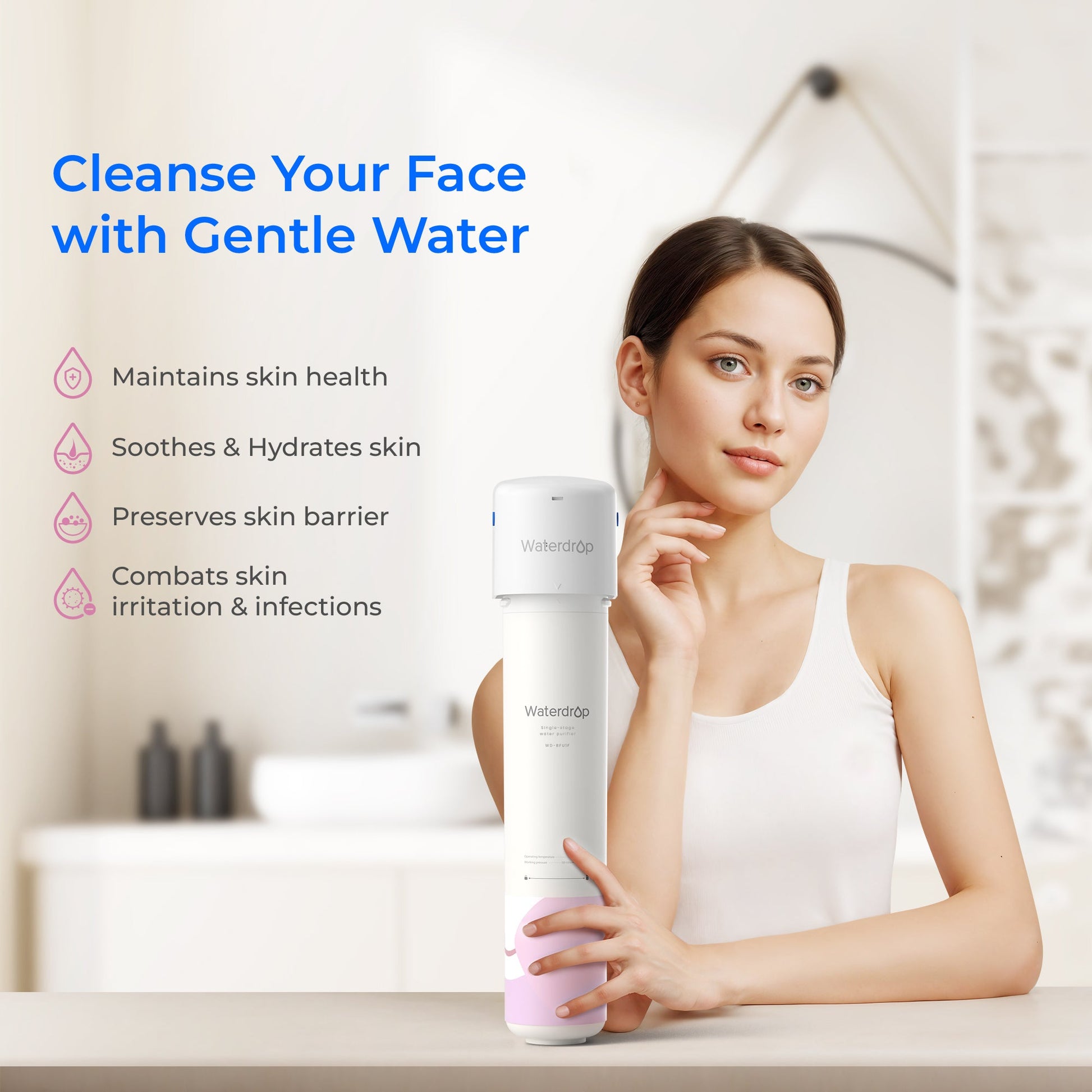 Waterdrop Skincare Water Softening System - Softens Skin & Hair (Includes 1 Filter)
