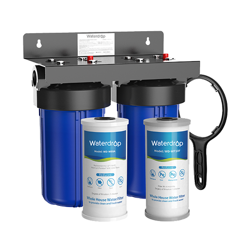 Waterdrop 2-Stage Whole House Water Filter System Reduce Iron&Manganese