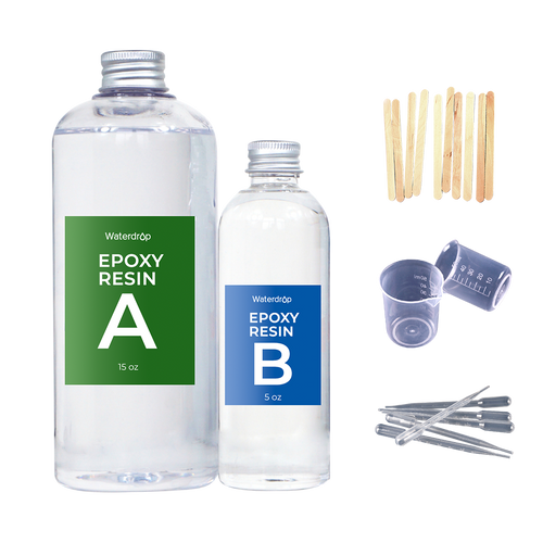 Waterdrop Clear Epoxy Resin Kit, artificial resins, semi-processed,  semi-processed synthetic resins, for Resin Diy Art"