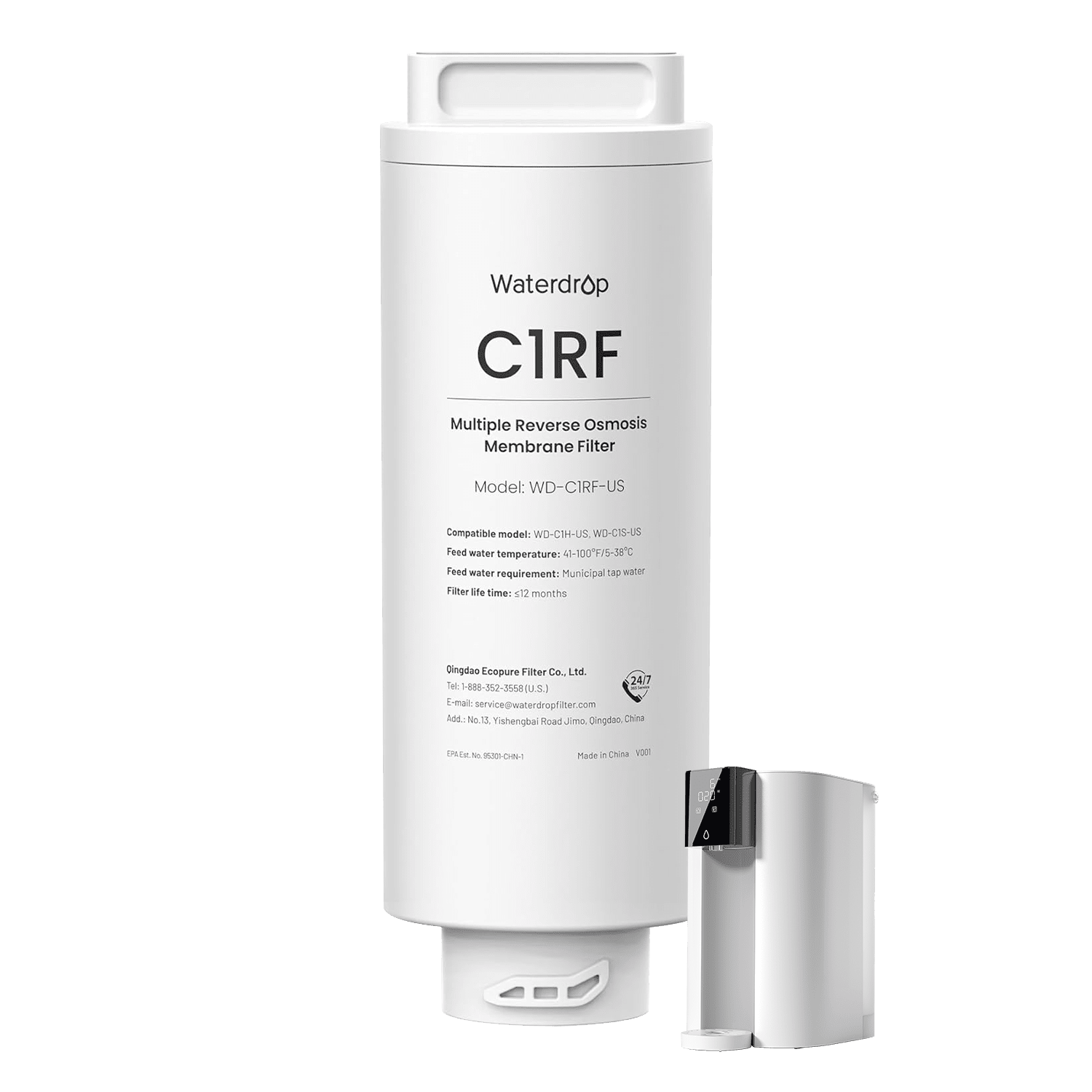 WD-C1RF Filter for Waterdrop C1S & C1H Reverse Osmosis System, 2-YEAR COMBO