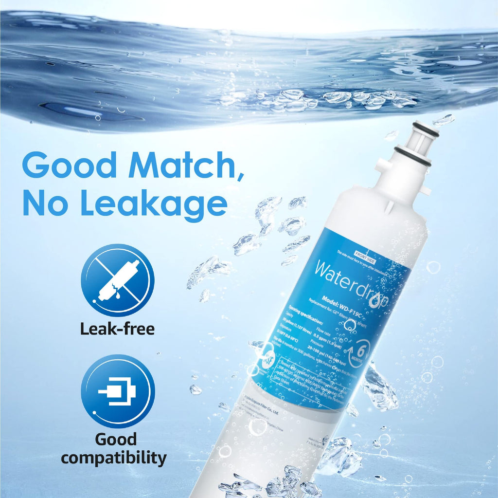 Waterdrop (Built-in CHIP) Replacement for GE® RPWFE Refrigerator Water Filter, NSF 42 & 372 Certified