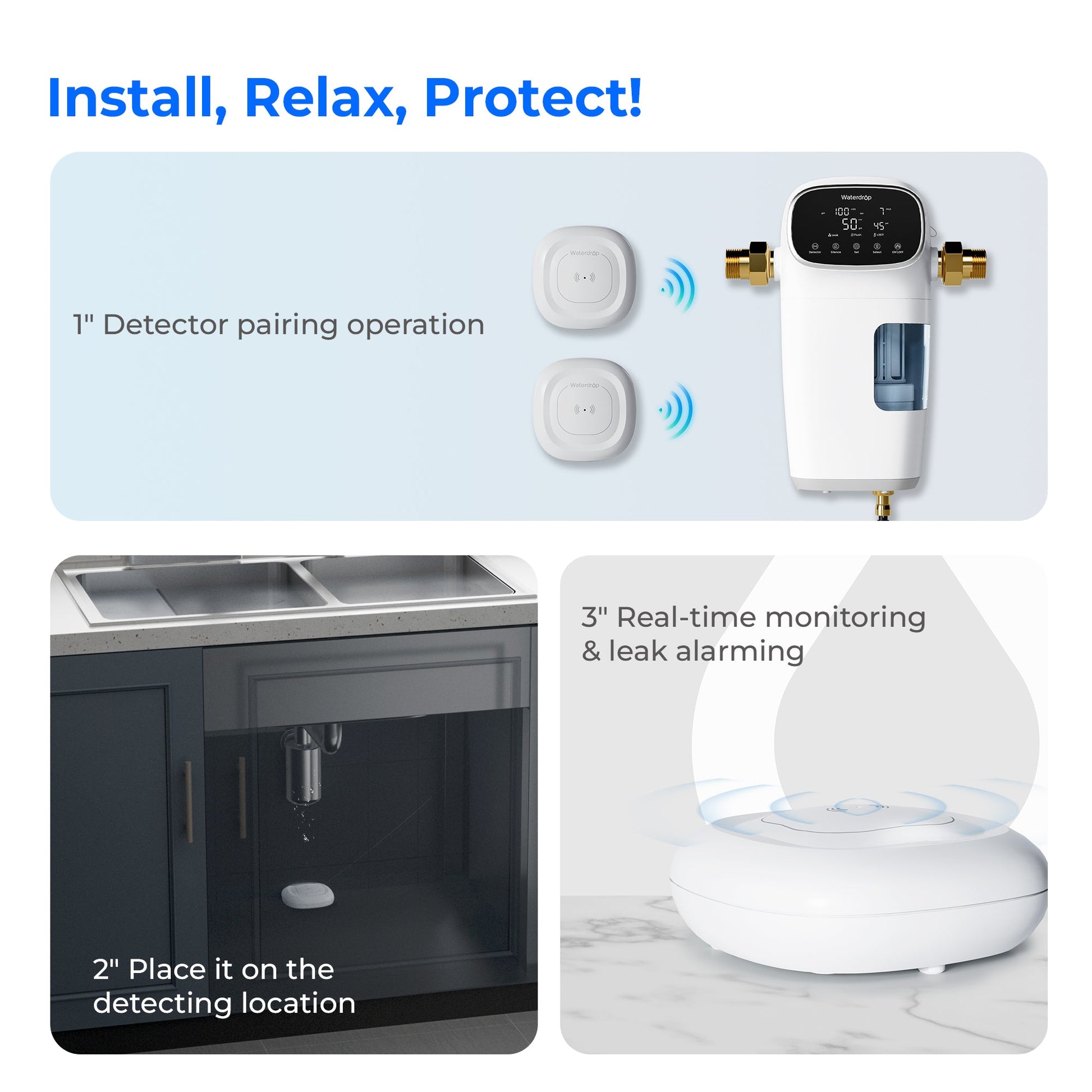 Water Leak Sensor for Home, adapted for WD-WHM&WD-WHMR