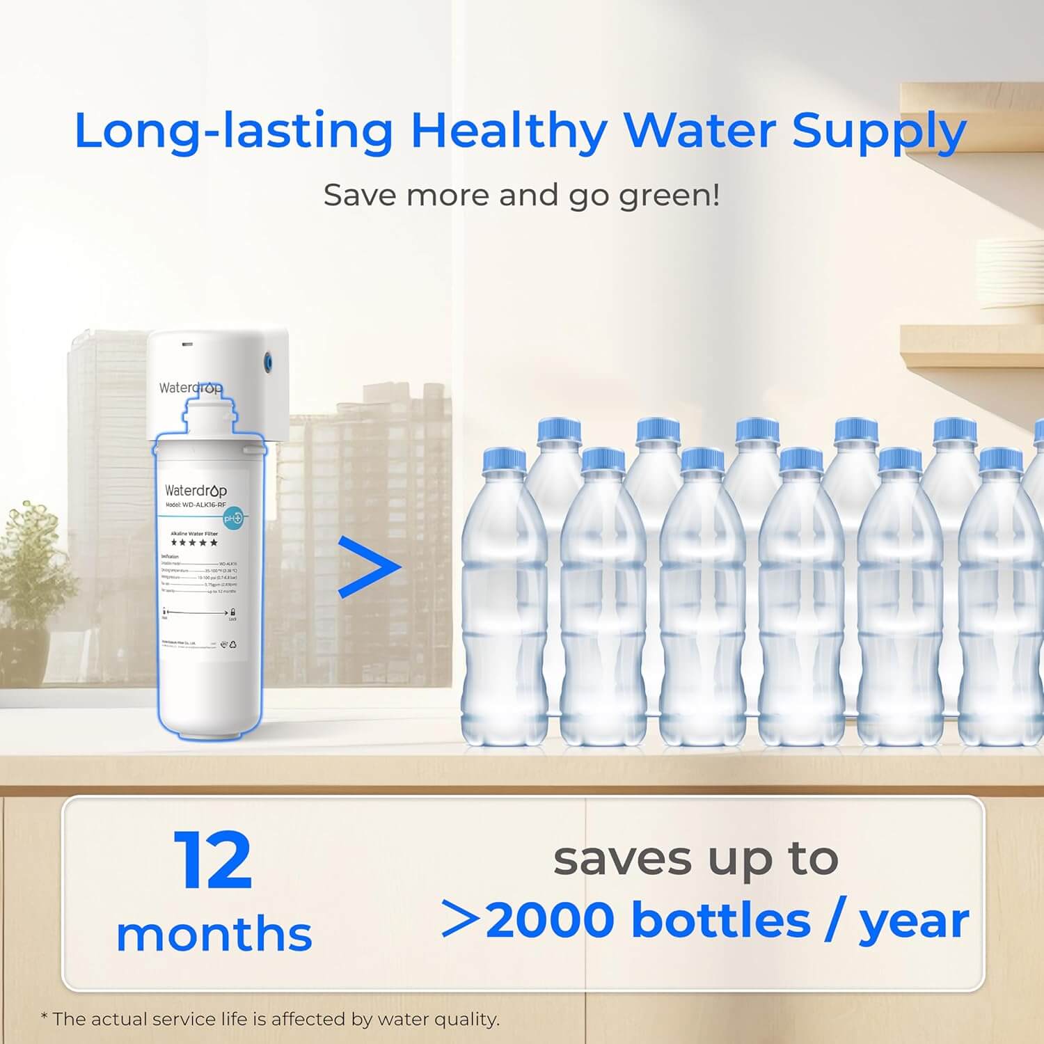 Waterdrop WD-ALK16-RF Filter, Replacement for WD-ALK16 Alkaline Water Filter System