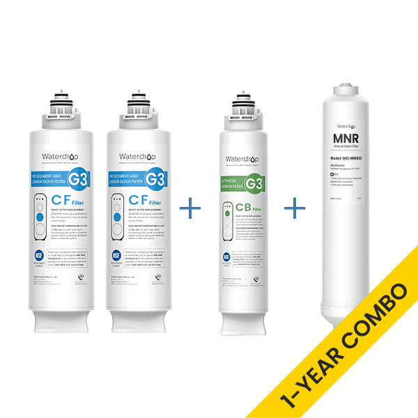 Waterdrop G3 RO System Replacement Filters - 400GPD