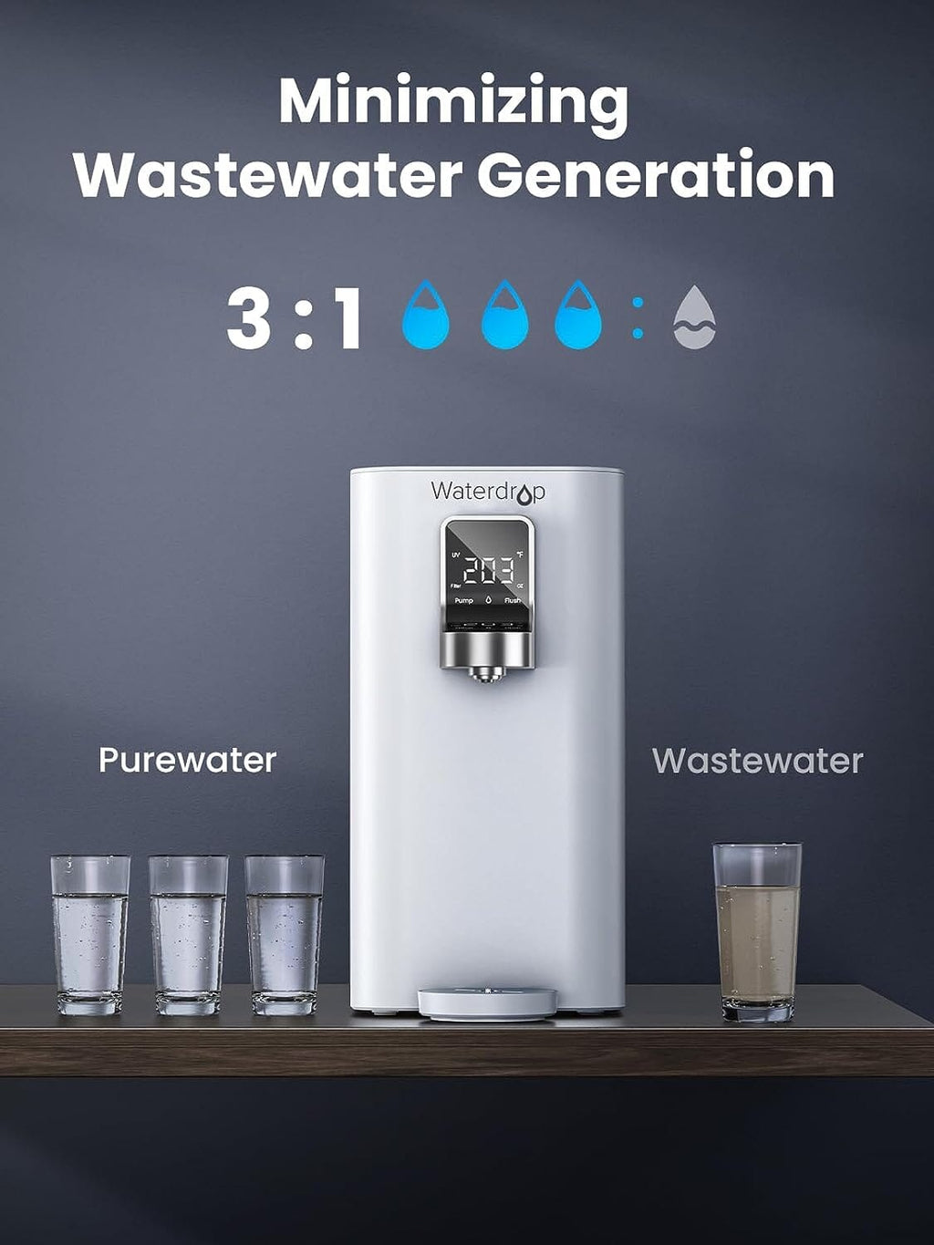 K19-H Instant Hot Countertop RO System with an Extra One-Year Filter Combo