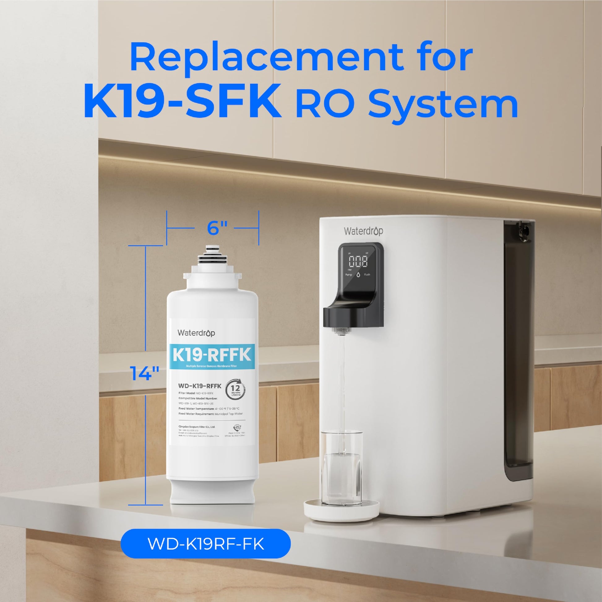 WD-K19RF-FK Filter for K19 Remineralization RO System, 2-YEAR COMBO