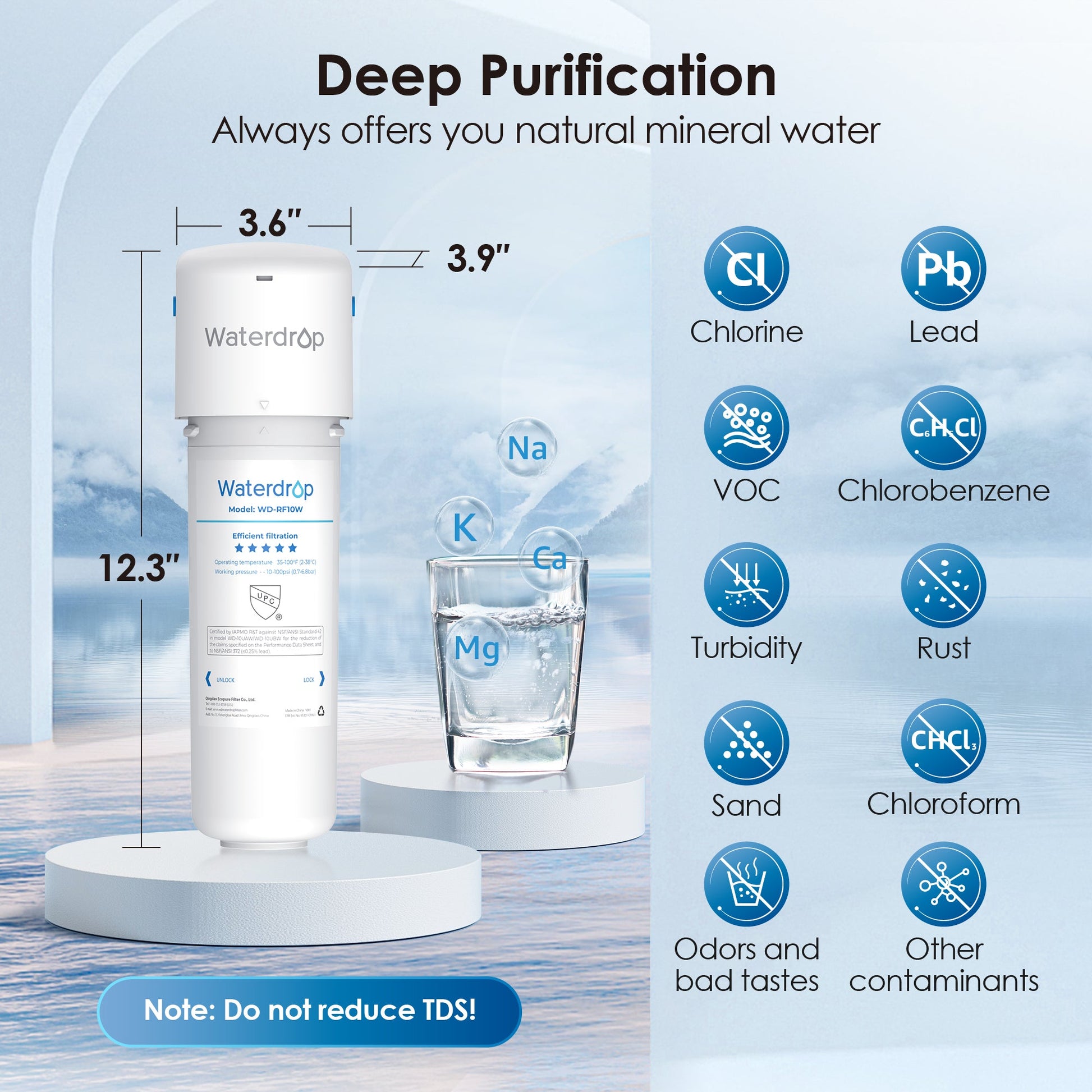 Waterdrop 10UAW Under Sink Water Filter System,NSF/ANSI 42 Certified
