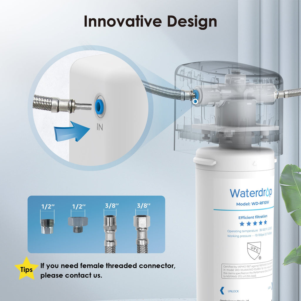 Waterdrop 10UAW Under Sink Water Filter System,NSF/ANSI 42 Certified, With RF10