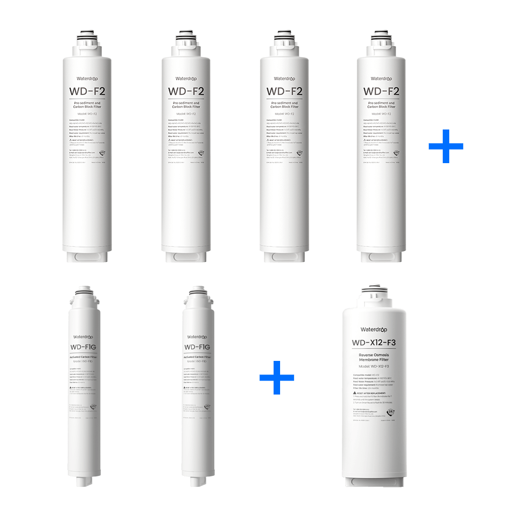 Waterdrop X12-Basic RO System Replacement Filter Combo Set - 120GPD