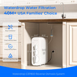 Waterdrop G3P800 Reverse Osmosis System, 800 GPD Fast Flow, NSF/ANSI Certified, 3:1 Pure to Drain, Tankless Under Sink RO Water Filter System, LED Purifier