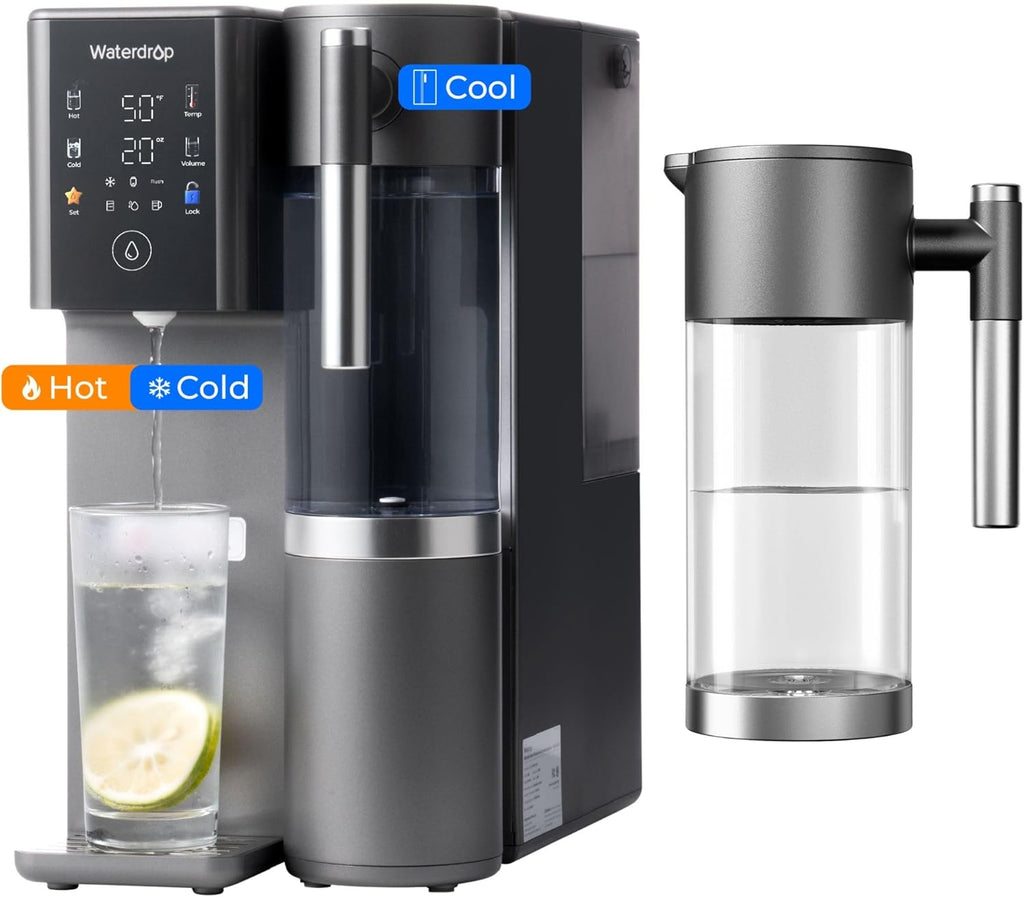 Waterdrop A2 Reverse Osmosis Hot Cold Water Dispenser with Replacement Pitcher Combo NO poster