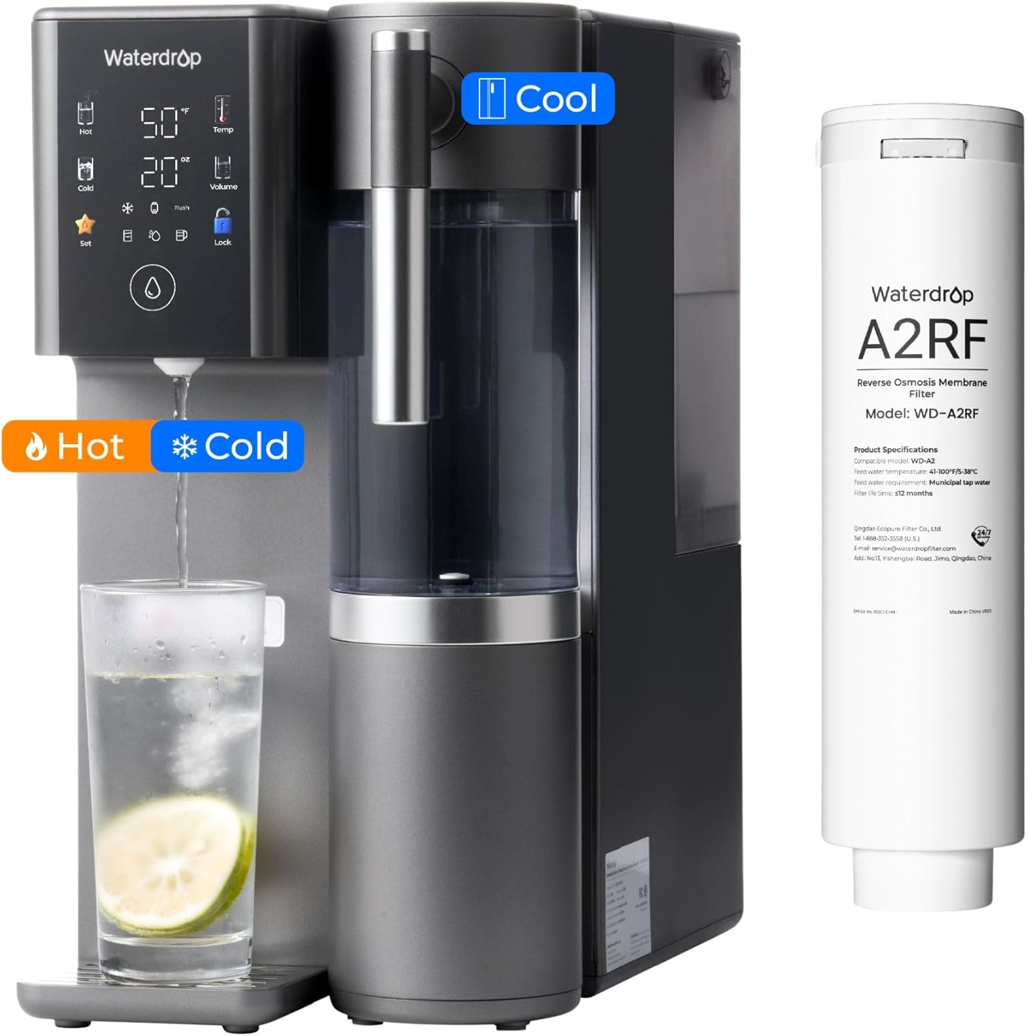 WD-A2RF Filter for Waterdrop A2 Reverse Osmosis System, 2-YEAR COMBO