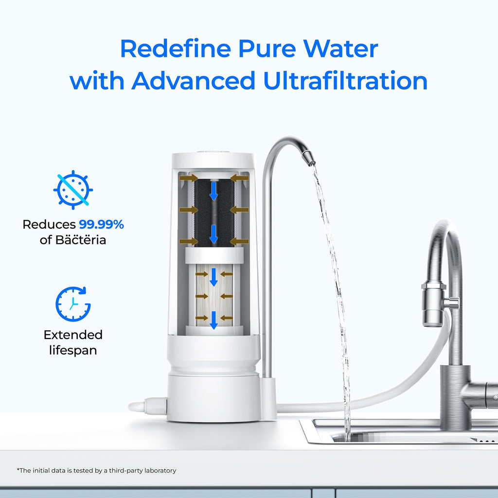 Waterdrop WD-CFF-04 Replacement Filter, Ultra Filtration Faucet System, Countertop Water Filter, 4000 Gallon Life, Replacement Water Filters for Sink, Replacement for WD-CTF-07, WD-CTF-08, 1 Pack