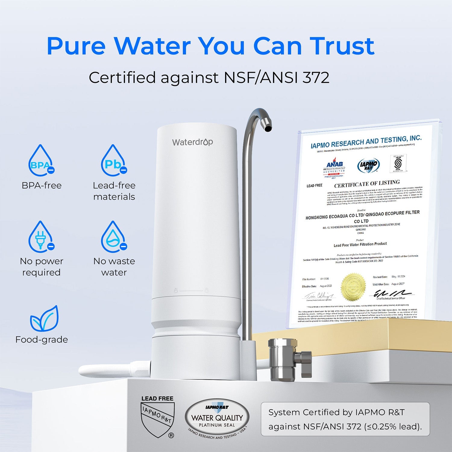 Waterdrop Water Faucet Filter CTF-05 & Replacement Filter CFF-03