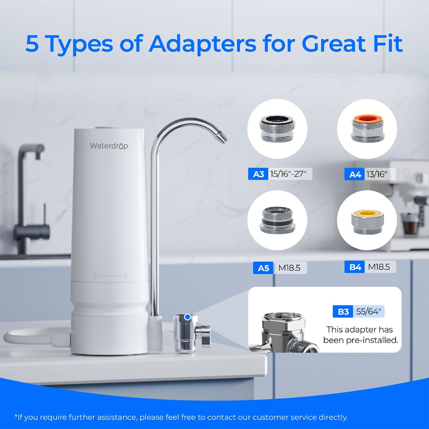 Waterdrop Water Faucet Filter CTF-05 & Replacement Filter CFF-03