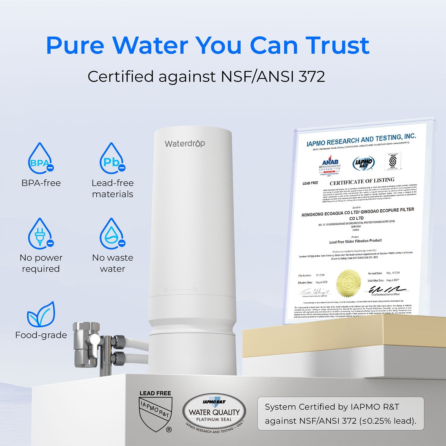 Waterdrop Faucet Water Filter CTF-06 & Cartridge CFF-03 Set