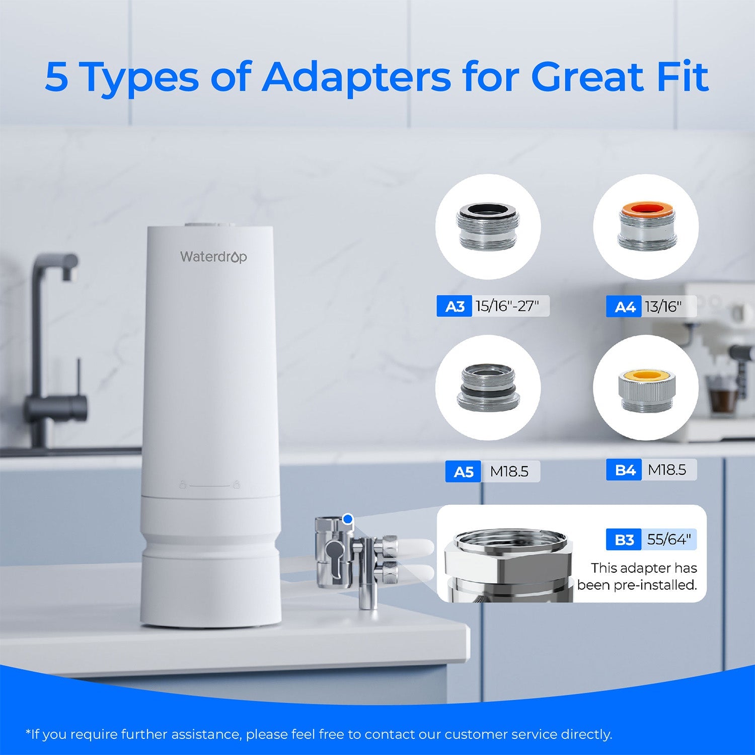 Waterdrop Faucet Water Filter CTF-06 & Cartridge CFF-03 Set