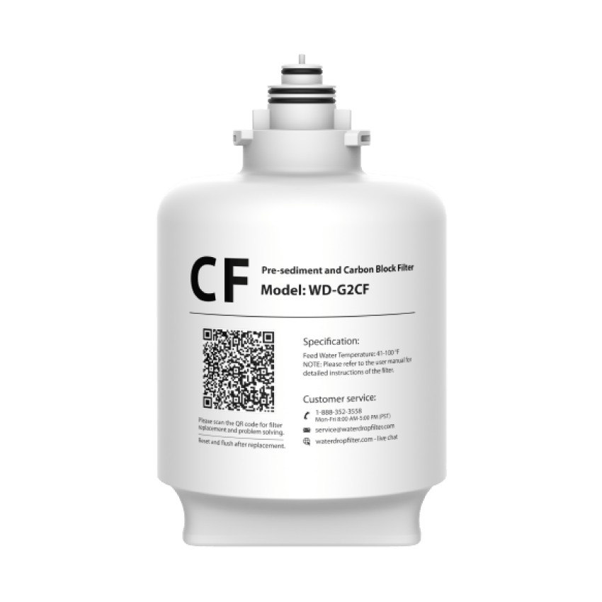 1 Year Lifetime WD-G2CF Filter for Waterdrop WD-G2 Series Reverse Osmosis System (4392455766098)