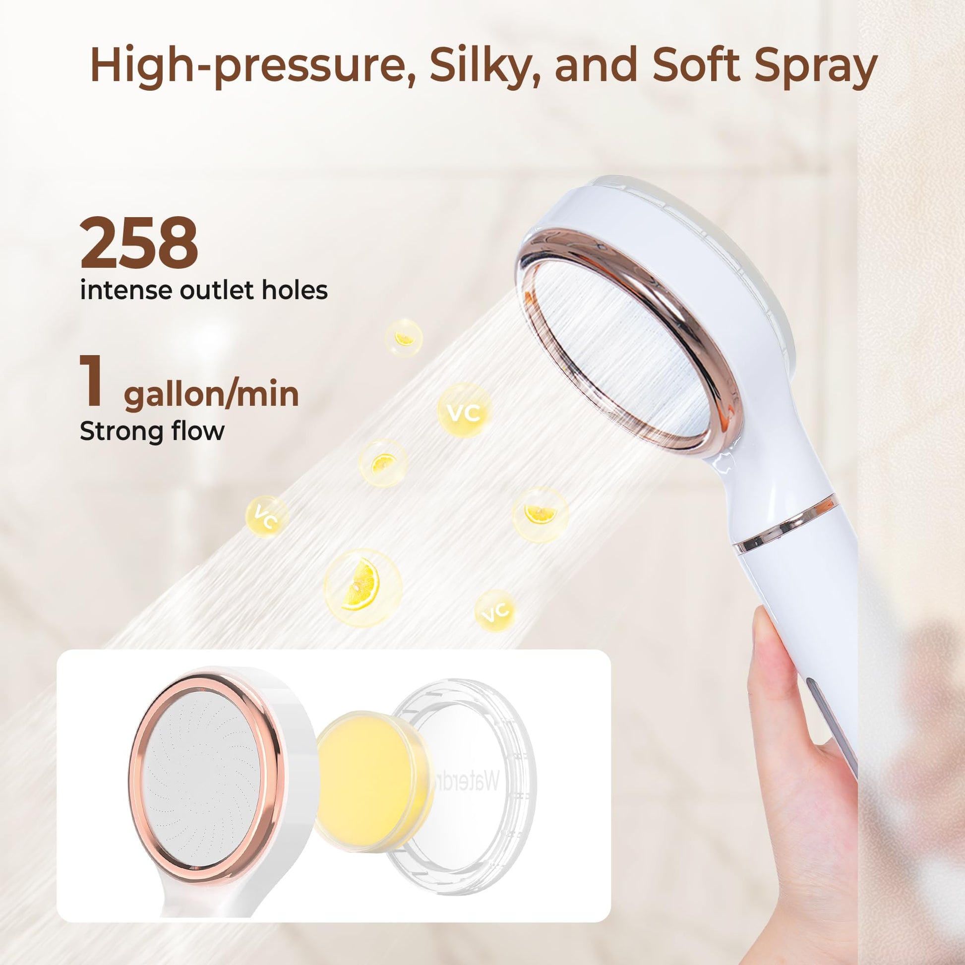 Waterdrop handheld shower head, Vitamin C serum replacement for SF02-SL & SF02-SR, limon, 3 Pack