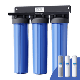 Waterdrop 3-Stage Whole House Water Filter System with Replacement Filters| Reduce Iron & Manganese